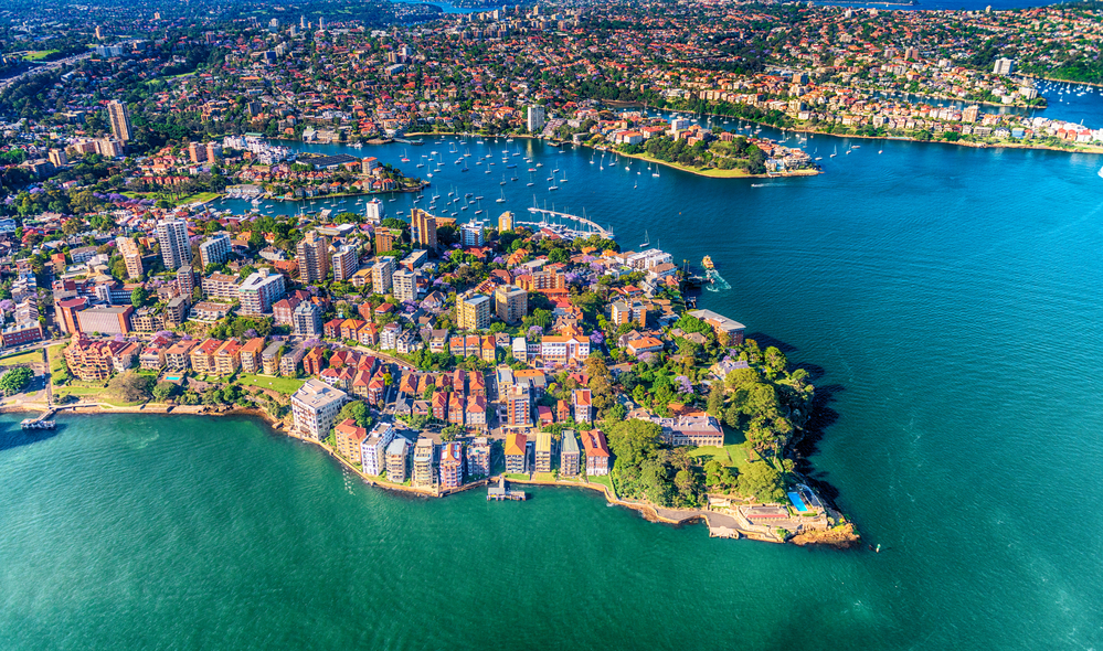 Helicopter view of Sydney